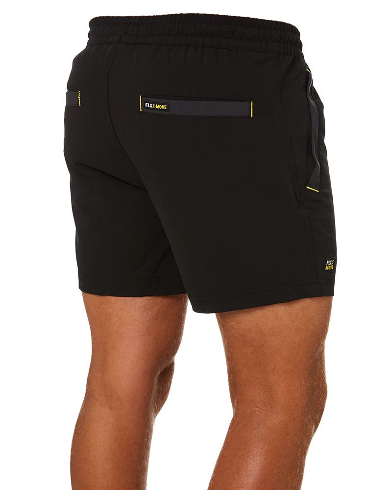 Flex and Move 4-Way Stretch Elastic Waist Short - Black - Image 5