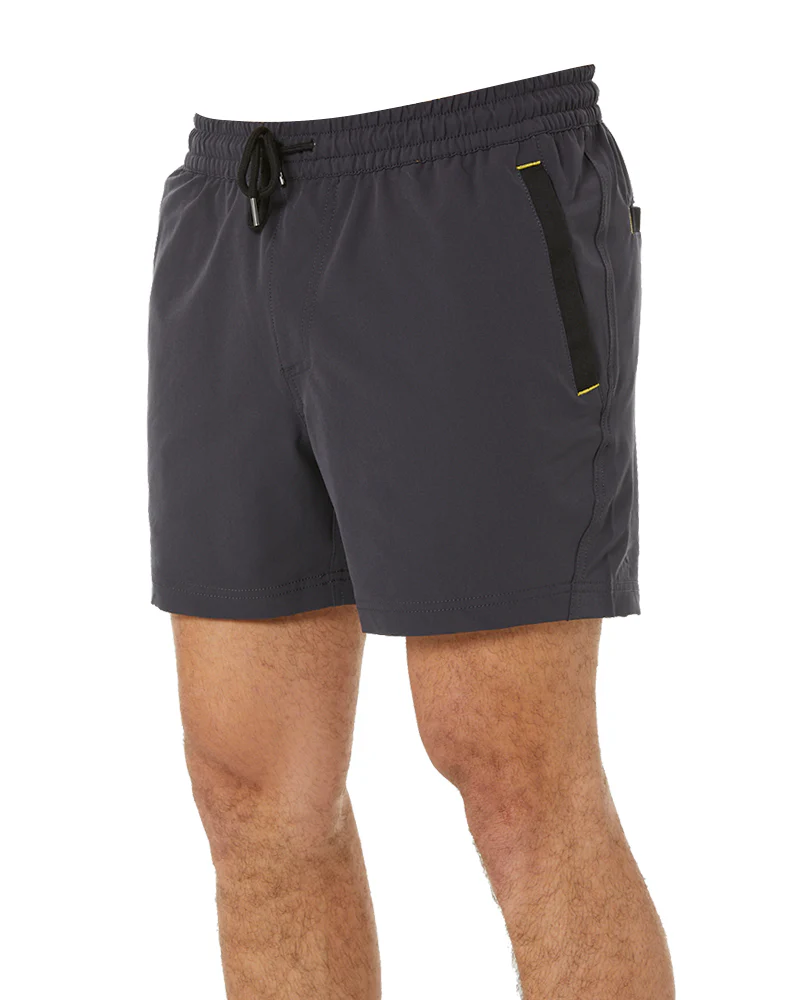Flex and Move 4-Way Stretch Elastic Waist Short - Charcoal - Image 3