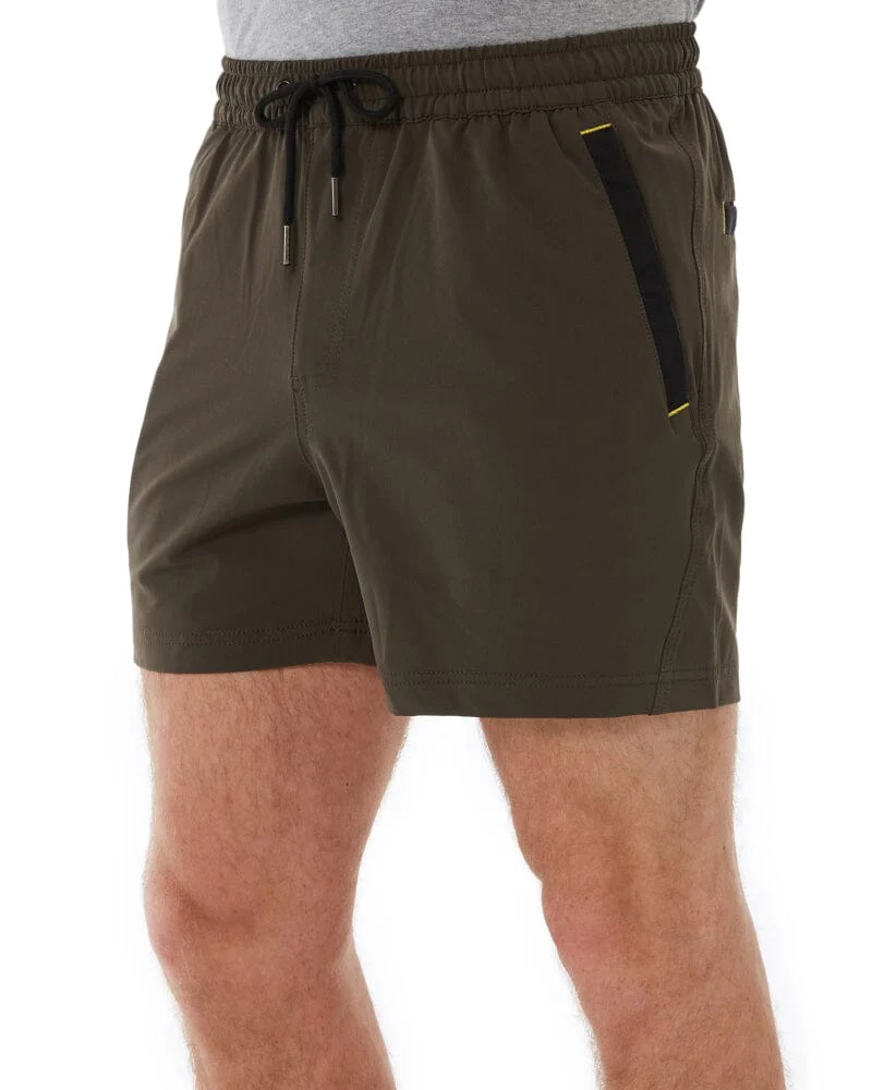 Flex and Move 4-Way Stretch Elastic Waist Short - Green - Image 3