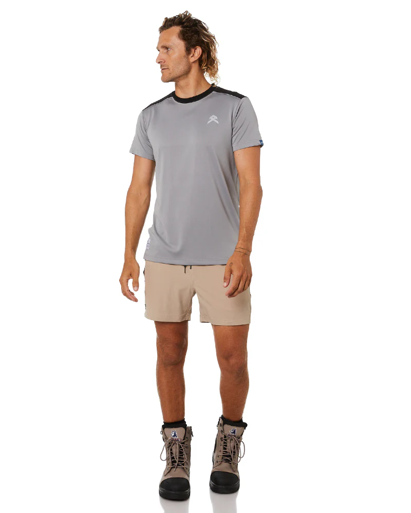 Flex and Move 4-Way Stretch Elastic Waist Short - Stone - Image 2