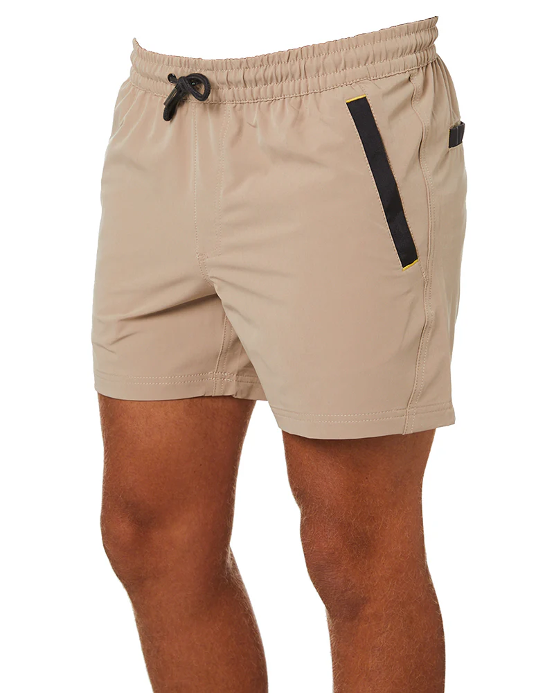 Flex and Move 4-Way Stretch Elastic Waist Short - Stone - Image 3