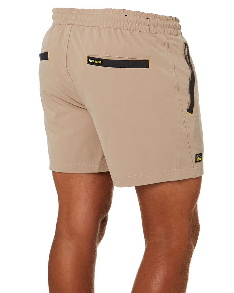 Flex and Move 4-Way Stretch Elastic Waist Short - Stone - Image 5