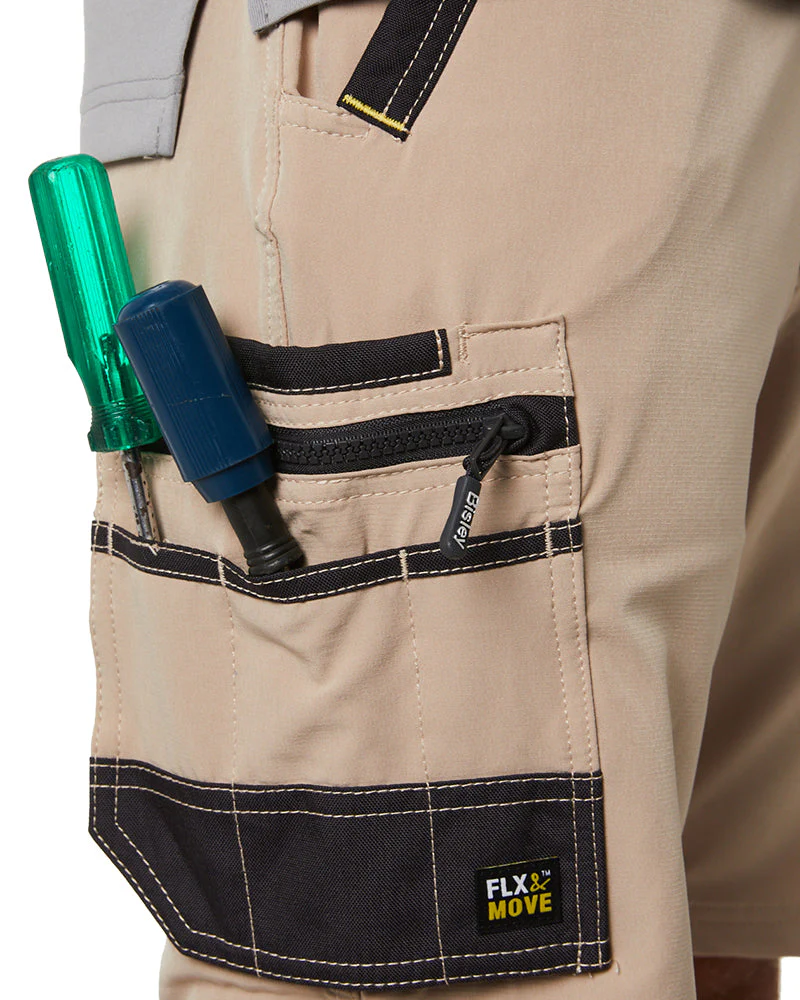 Flex and Move 4-Way Stretch Zip Cargo Short - Stone - Image 7