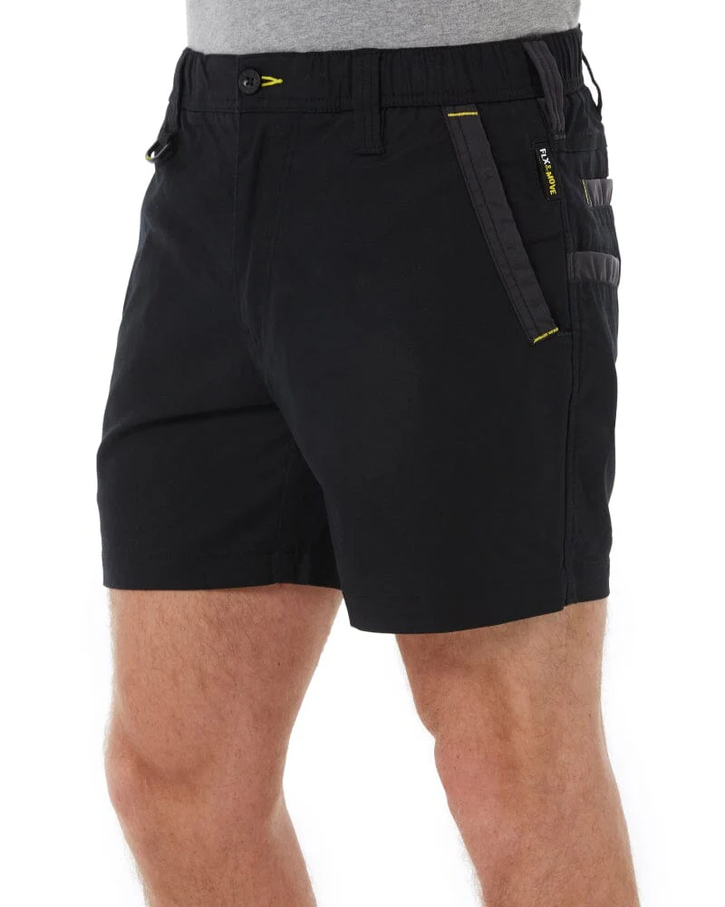 Flex and Move Elastic Waist Stretch Short Shorts - Black - Image 3