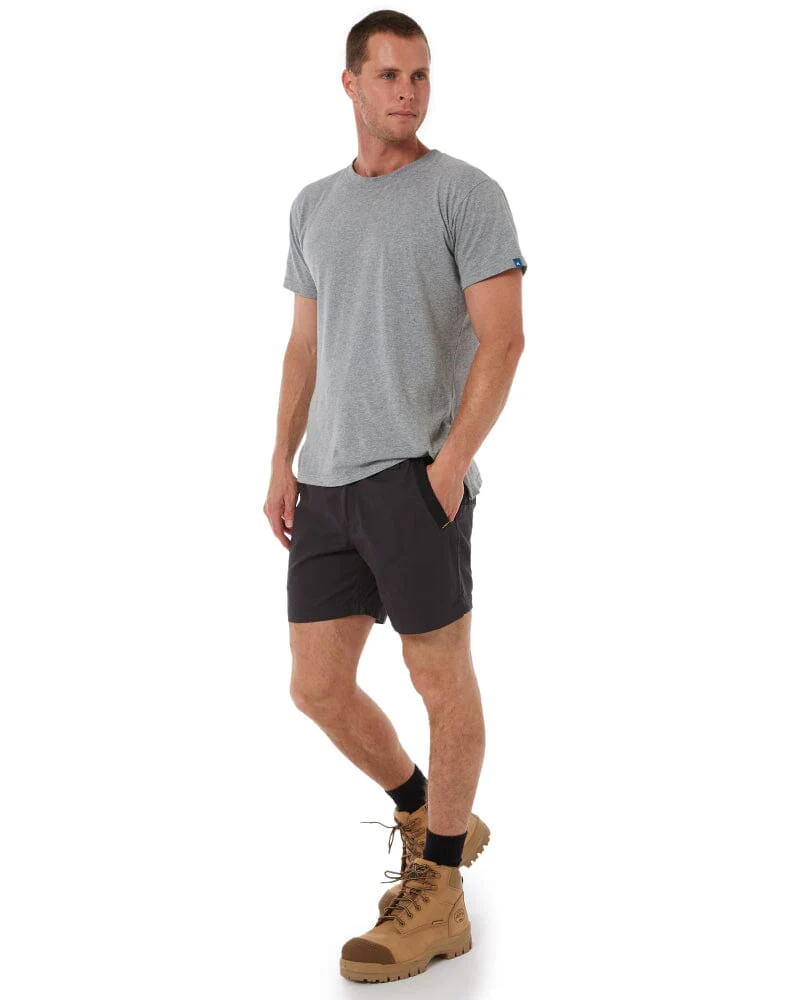 Flex and Move Elastic Waist Stretch Short Shorts - Charcoal - Image 2