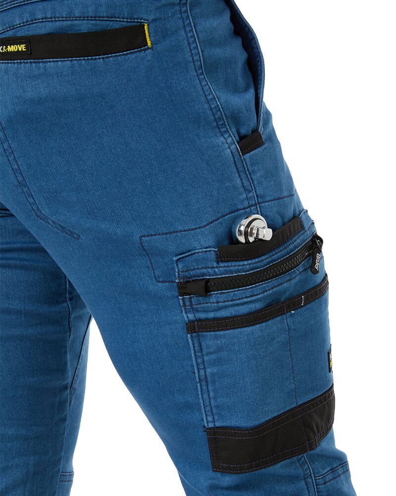 Flex and Move Stretch Denim Cargo Cuffed Pants - Light Denim - Image 7