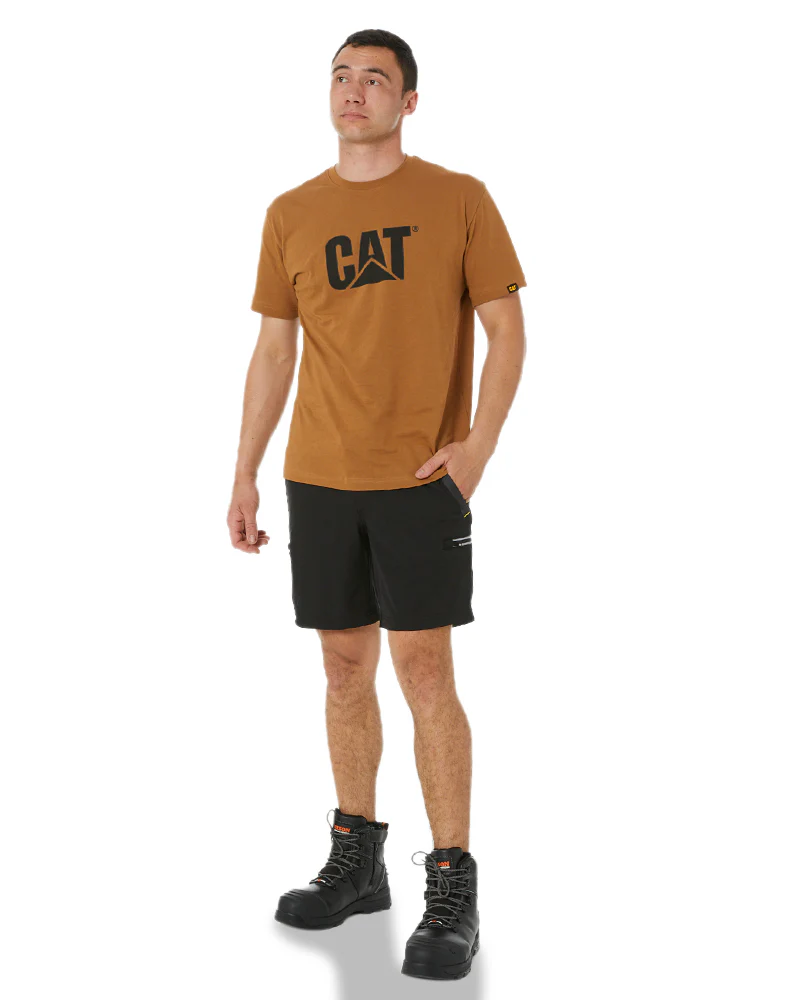 Flex and Move Tradie 4 Way Stretch Elastic Waist Cargo Short - Black - Image 2