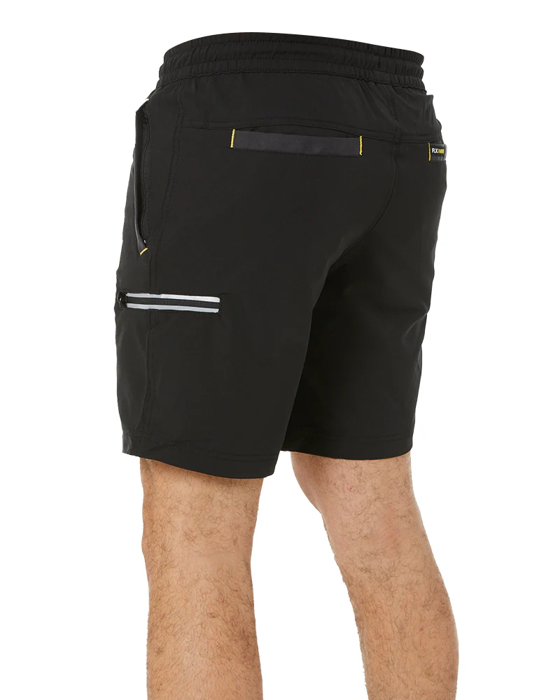 Flex and Move Tradie 4 Way Stretch Elastic Waist Cargo Short - Black - Image 4