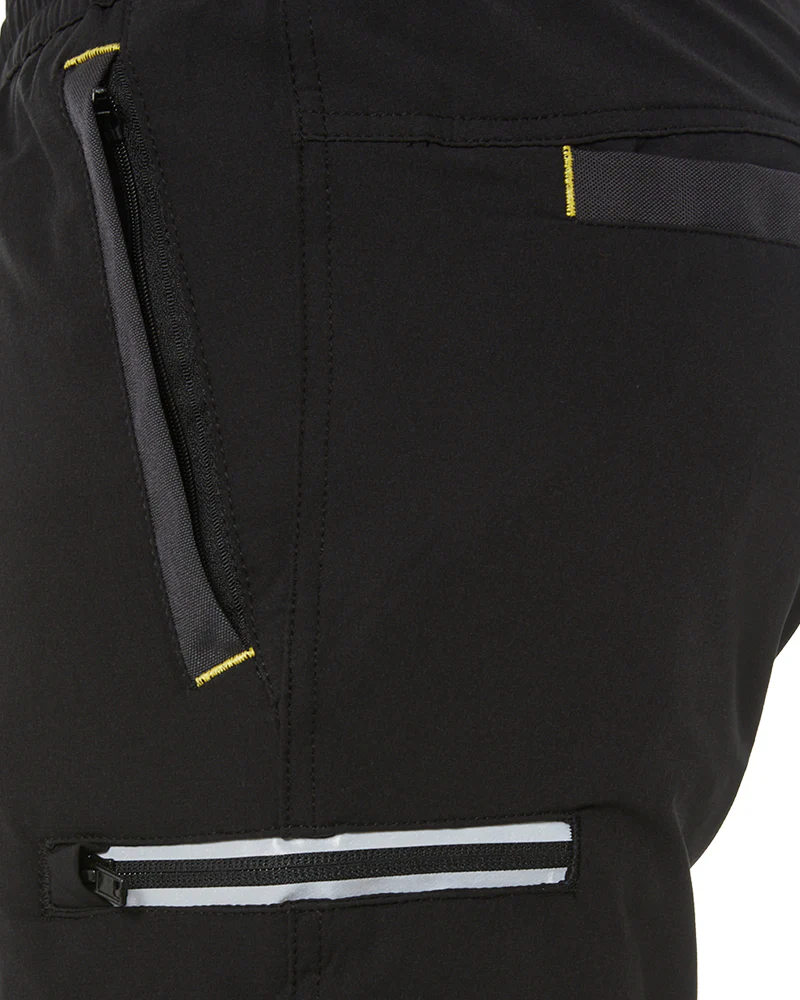 Flex and Move Tradie 4 Way Stretch Elastic Waist Cargo Short - Black - Image 7