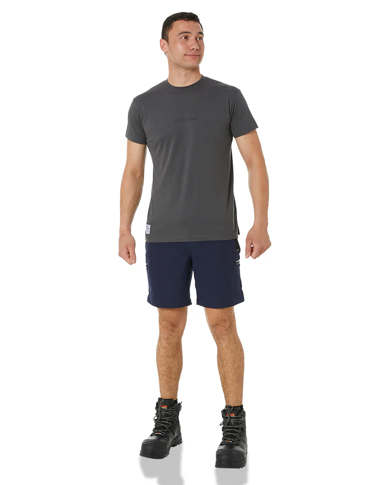 Flex and Move Tradie 4 Way Stretch Elastic Waist Cargo Short - Navy - Image 2