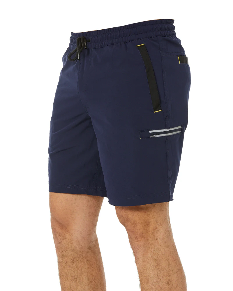 Flex and Move Tradie 4 Way Stretch Elastic Waist Cargo Short - Navy - Image 3