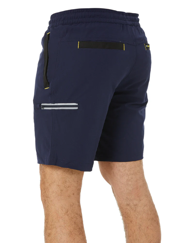 Flex and Move Tradie 4 Way Stretch Elastic Waist Cargo Short - Navy - Image 4