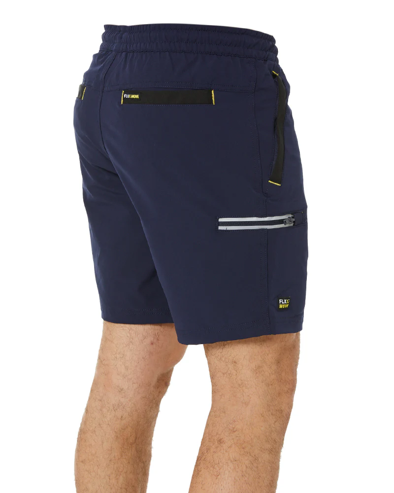 Flex and Move Tradie 4 Way Stretch Elastic Waist Cargo Short - Navy - Image 5