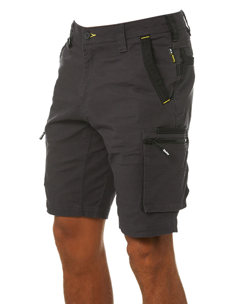 Flex and Move Stretch Canvas Utility Zip Cargo Short - Charcoal - Image 3