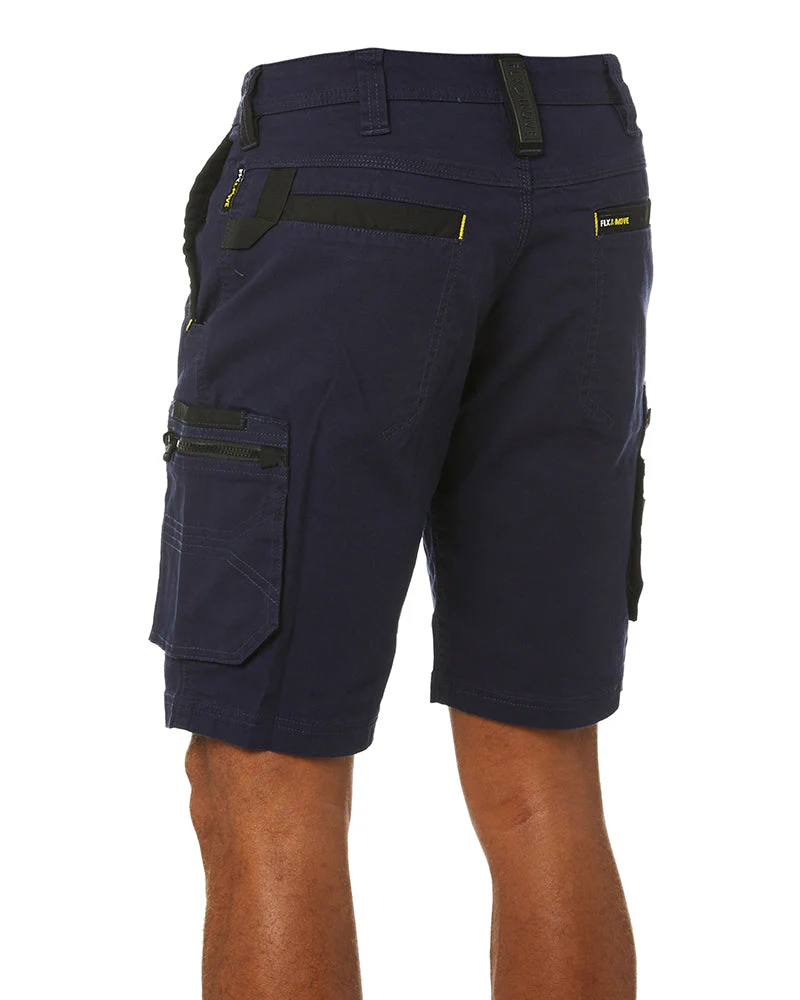 Flex and Move Stretch Canvas Utility Zip Cargo Short - Navy - Image 4