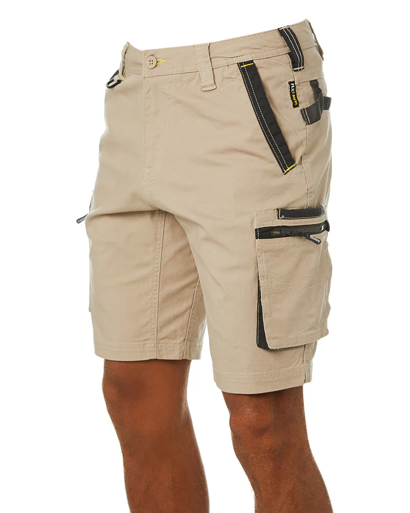 Flex and Move Stretch Canvas Utility Zip Cargo Short - Stone - Image 3