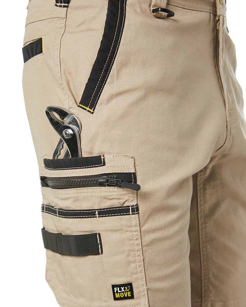 Flex and Move Stretch Canvas Utility Zip Cargo Short - Stone - Image 5