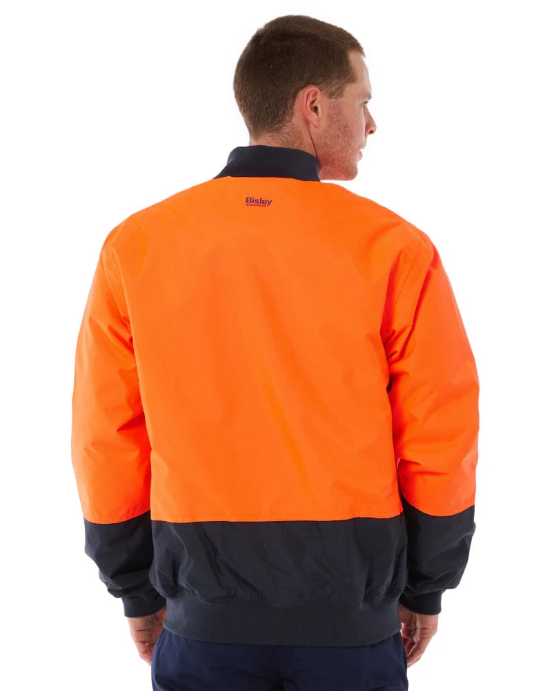 Hi Vis Bomber Jacket - Orange/Navy - Image 4