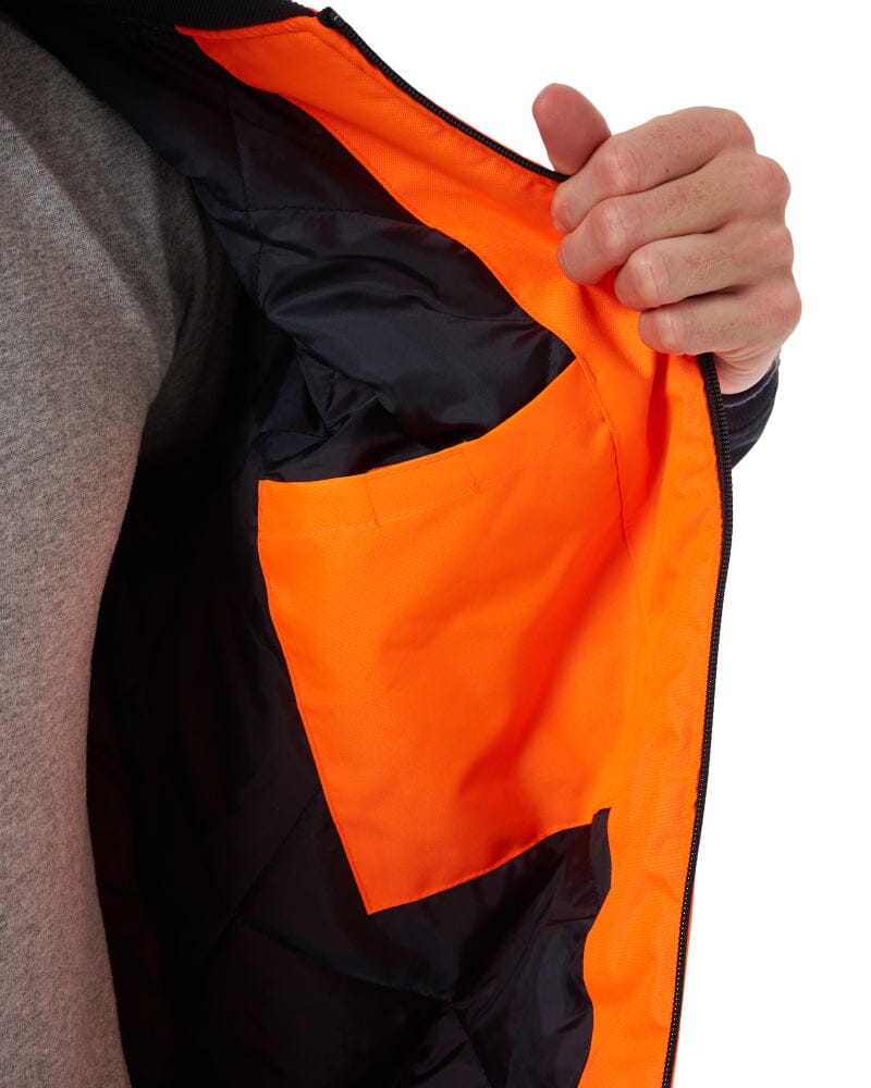 Hi Vis Bomber Jacket - Orange/Navy - Image 7