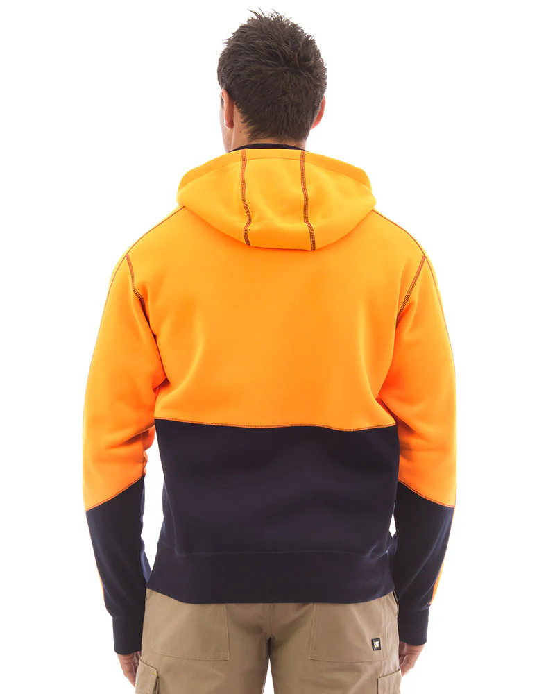 Hi Vis Fleece Hoodie - Orange/Navy - Image 3