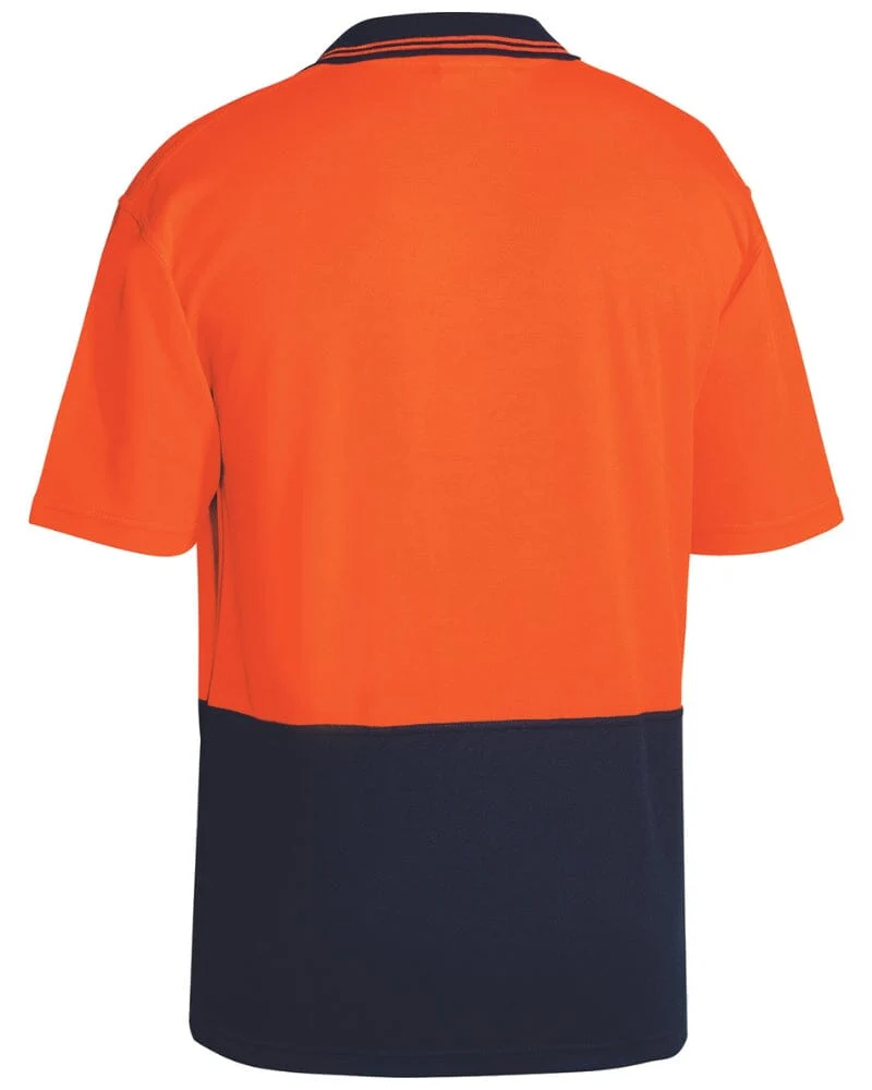 Hi Vis Short Sleeve Polo - Orange/Navy - Image 2