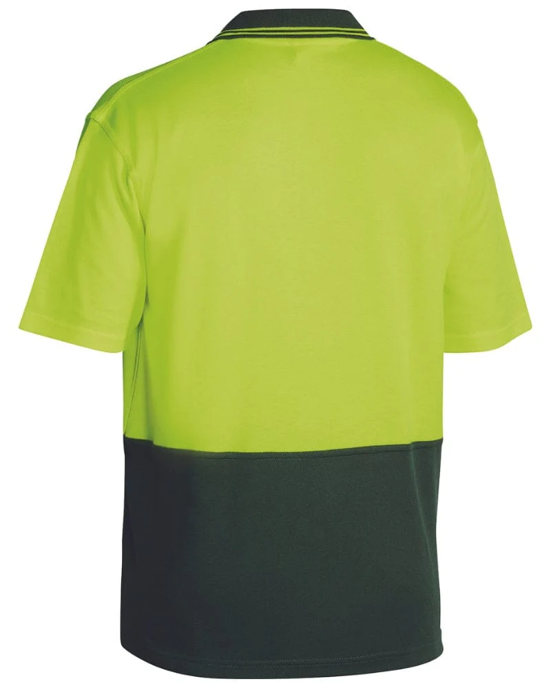 Hi Vis Short Sleeve Polo - Yellow/Bottle - Image 2