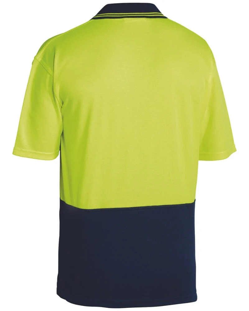 Hi Vis Short Sleeve Polo - Yellow/Navy - Image 2