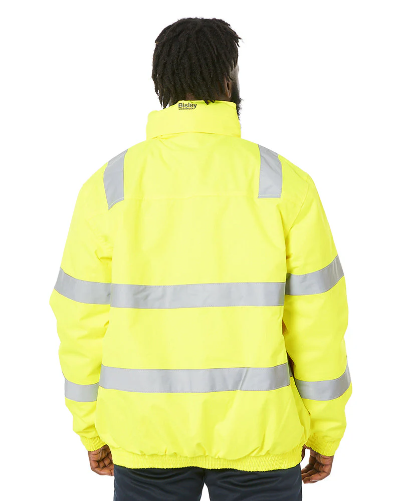 Hi Vis Taped Wet Weather Bomber Jacket - Yellow - Image 4