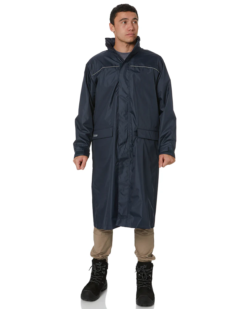 Long Rain Coat - Navy - Image 2