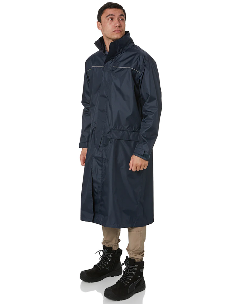 Long Rain Coat - Navy - Image 3