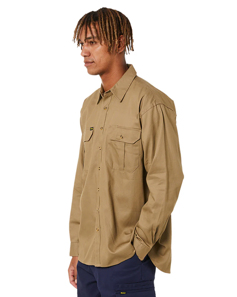 Original Cotton Drill LS Shirt - Khaki - Image 3