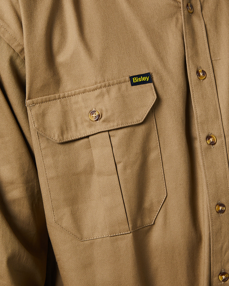 Original Cotton Drill LS Shirt - Khaki - Image 5