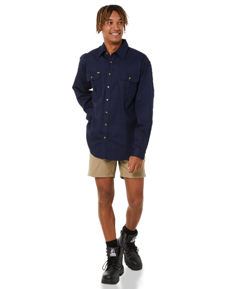 Original Cotton Drill LS Shirt - Navy - Image 2
