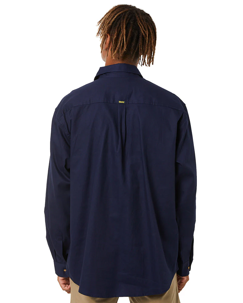 Original Cotton Drill LS Shirt - Navy - Image 4