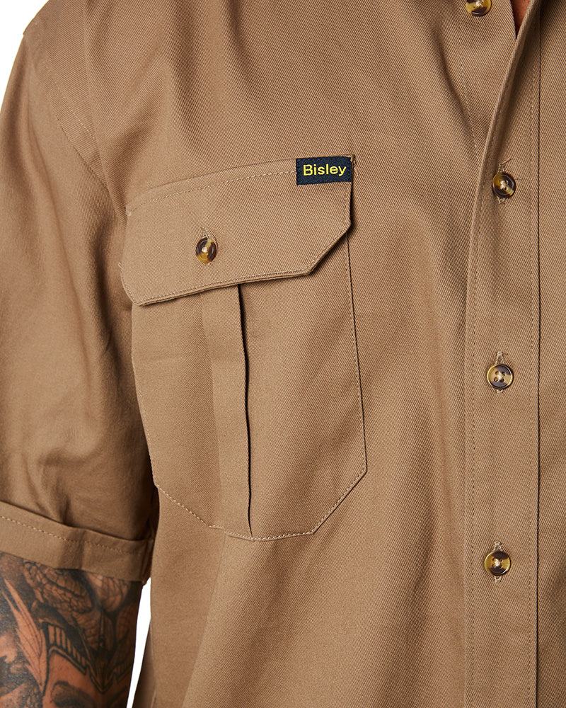 Original Cotton Drill SS Shirt - Khaki - Image 5