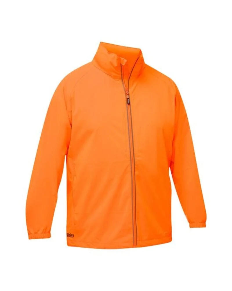 Packable Lightweight Ripstop Rain Jacket - Fluro Orange