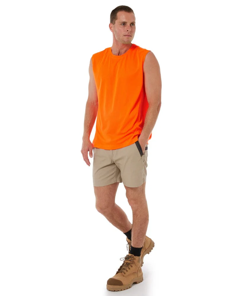 Recycled Hi Vis Muscle Tank - Orange - Image 2