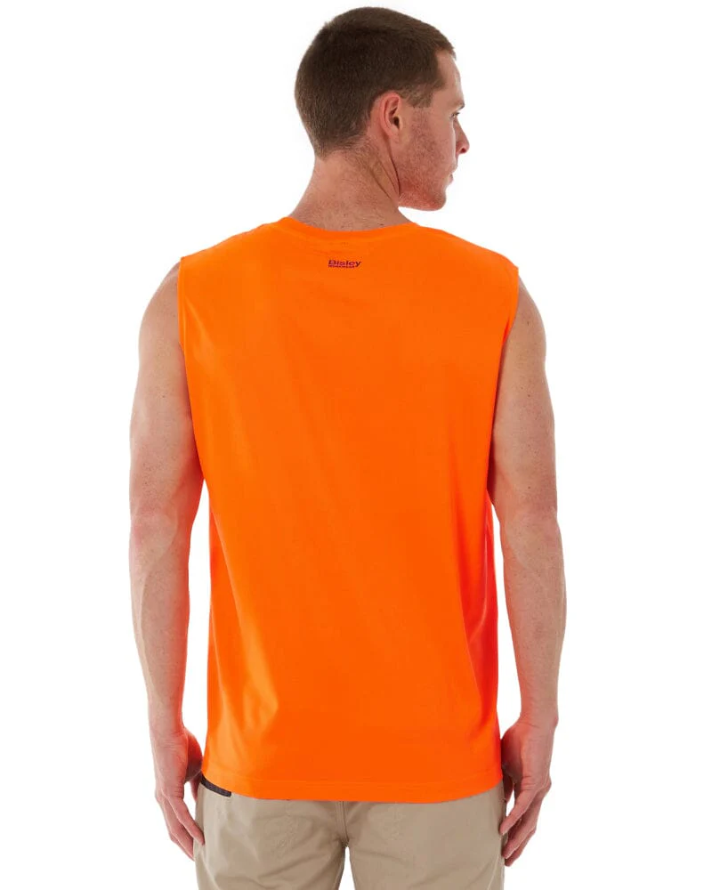 Recycled Hi Vis Muscle Tank - Orange - Image 4