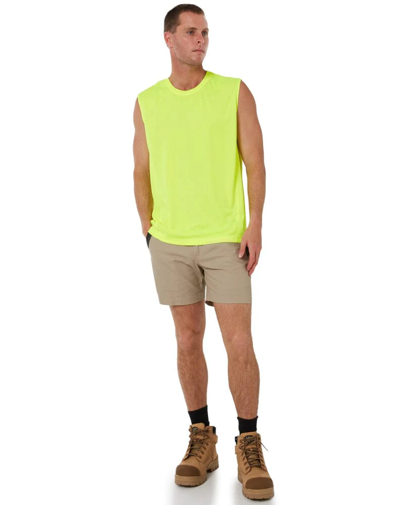 Recycled Hi Vis Muscle Tank - Yellow - Image 2