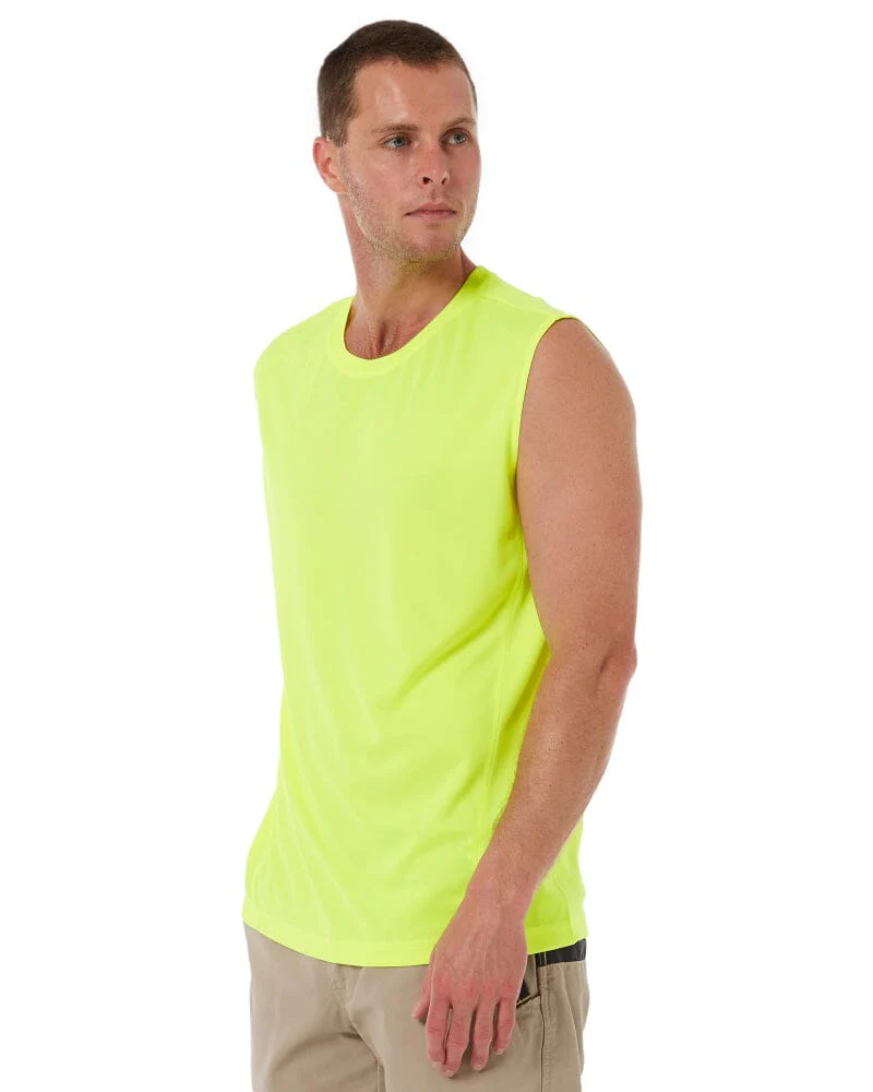 Recycled Hi Vis Muscle Tank - Yellow - Image 3