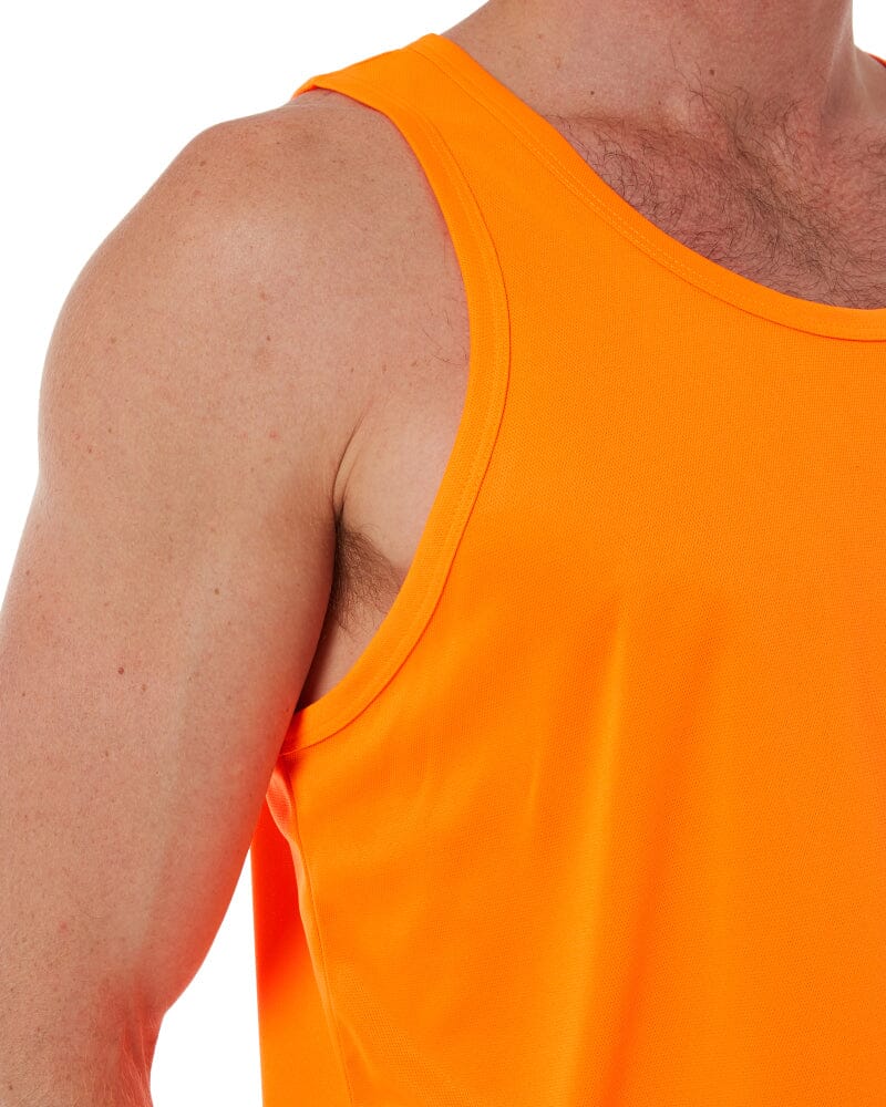 Recycled Hi Vis Singlet - Orange - Image 5