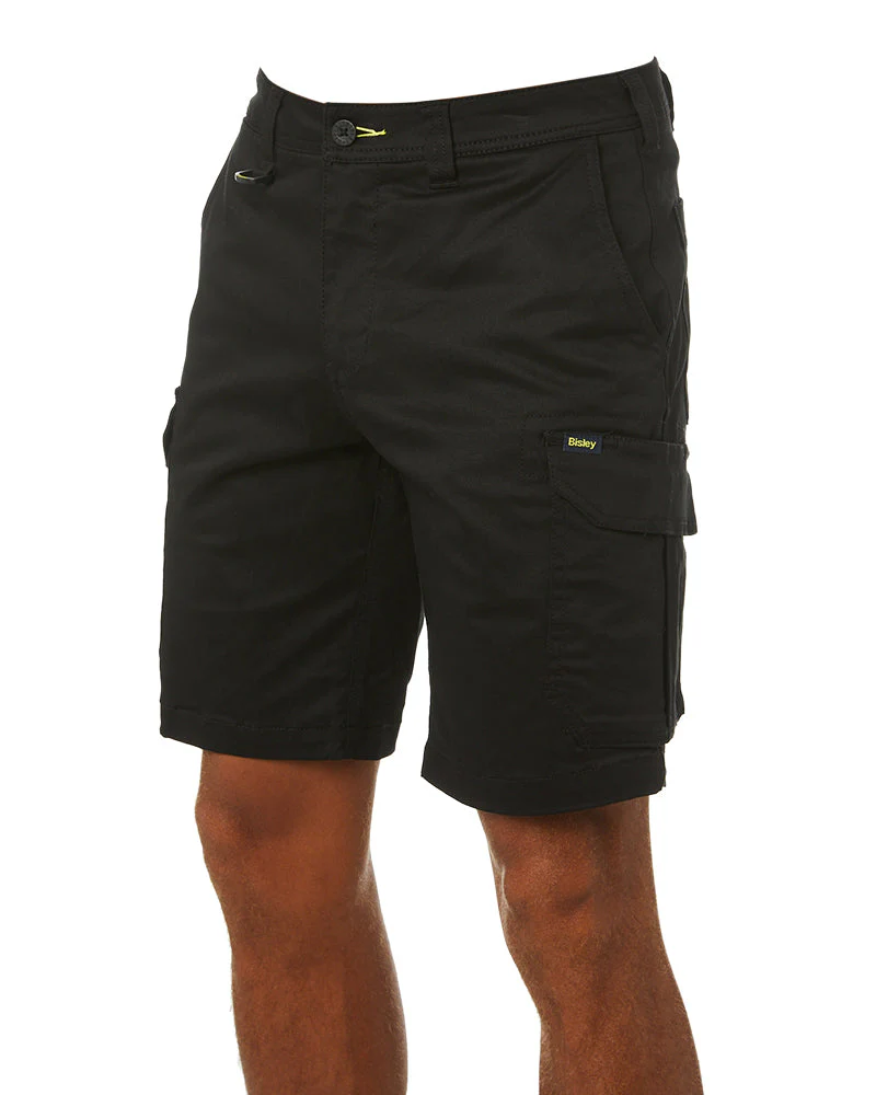 Stretch Cotton Cargo Short - Black - Image 3