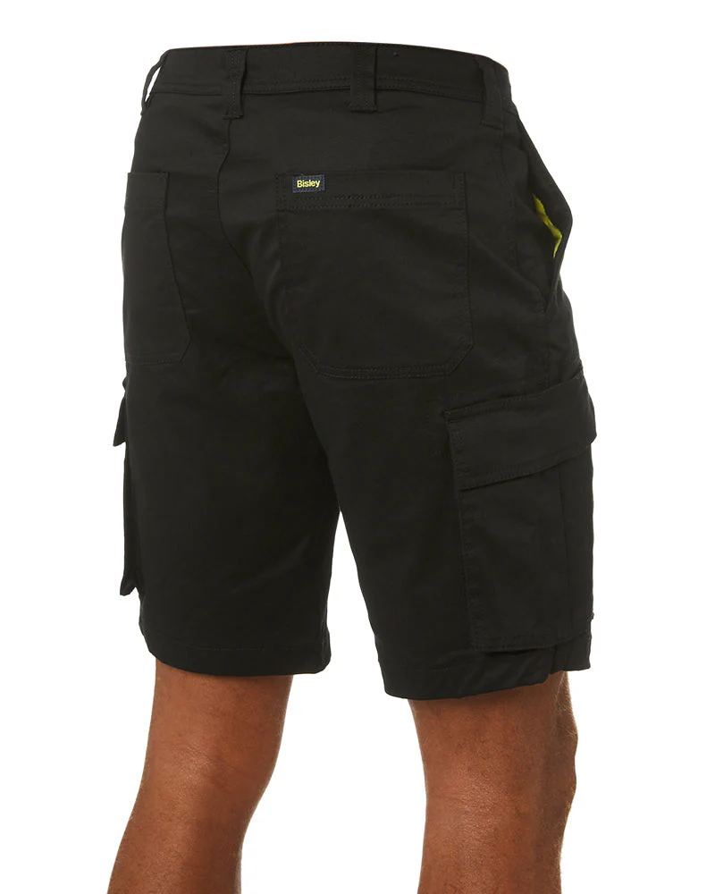 Stretch Cotton Cargo Short - Black - Image 5