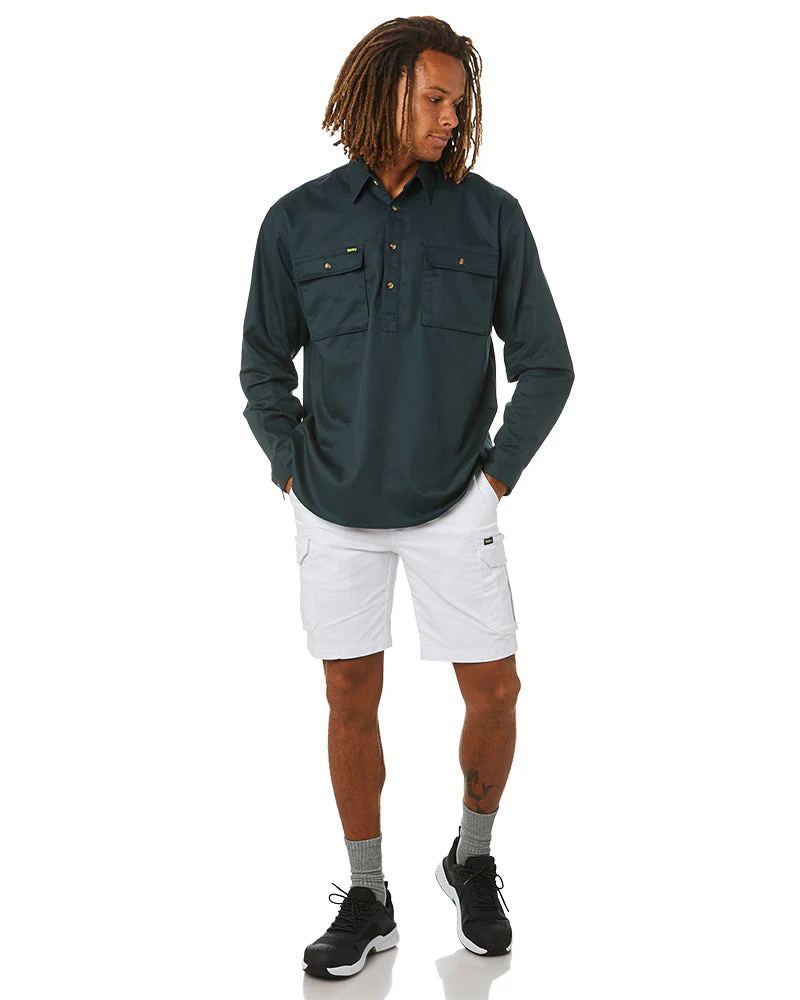 Stretch Cotton Cargo Short - White - Image 2