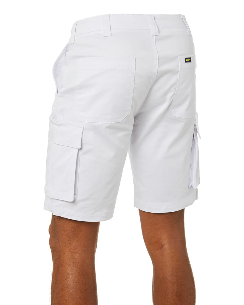 Stretch Cotton Cargo Short - White - Image 4