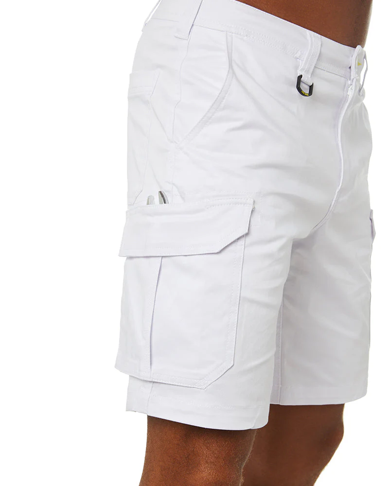 Stretch Cotton Cargo Short - White - Image 6