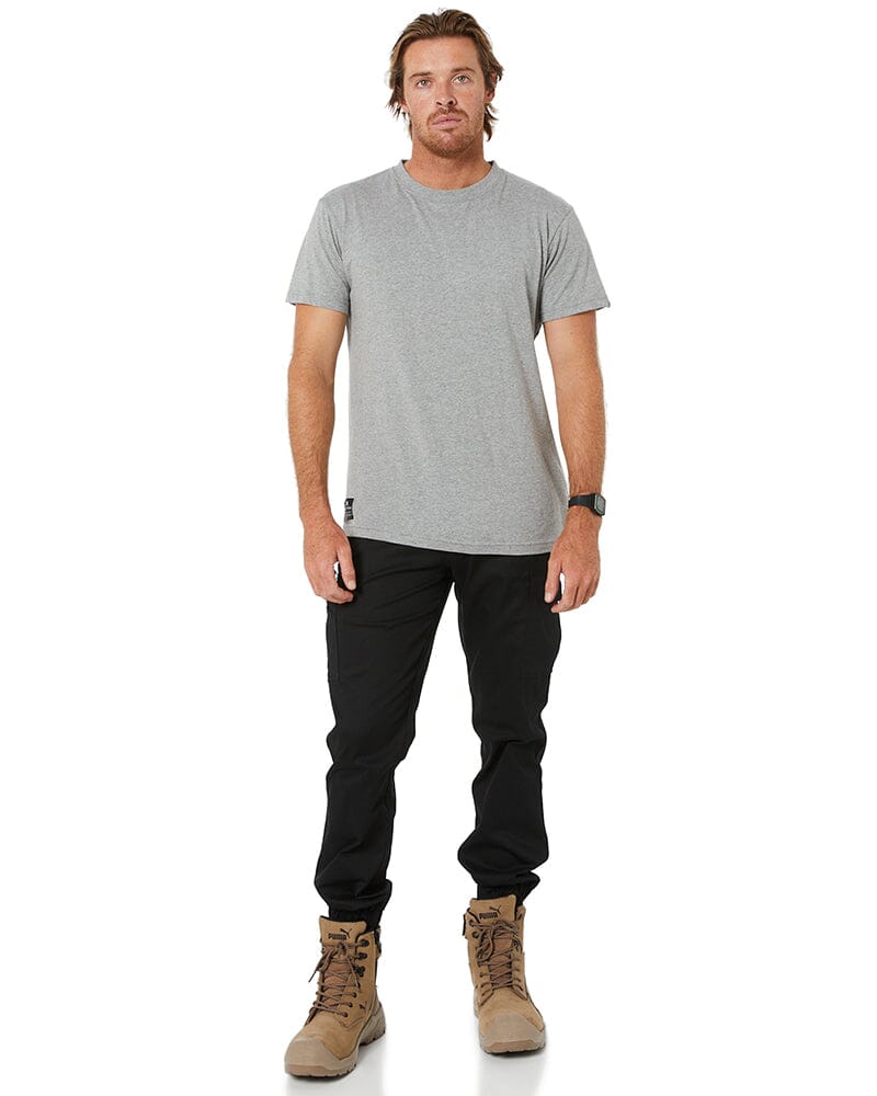 Stretch Cotton Drill Cargo Cuffed Pants - Black - Image 2