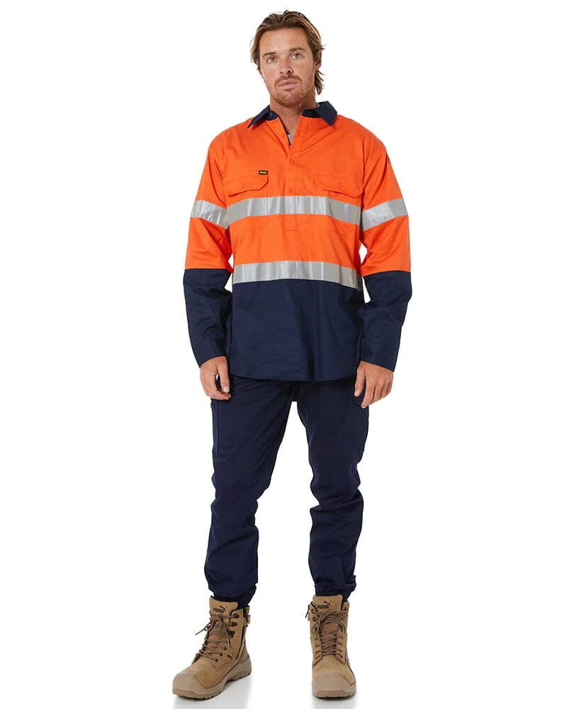 Stretch Cotton Drill Cargo Cuffed Pants - Navy - Image 2