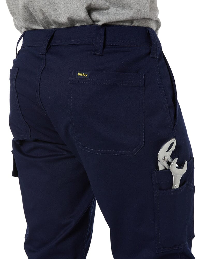 Stretch Cotton Drill Cargo Cuffed Pants - Navy - Image 6
