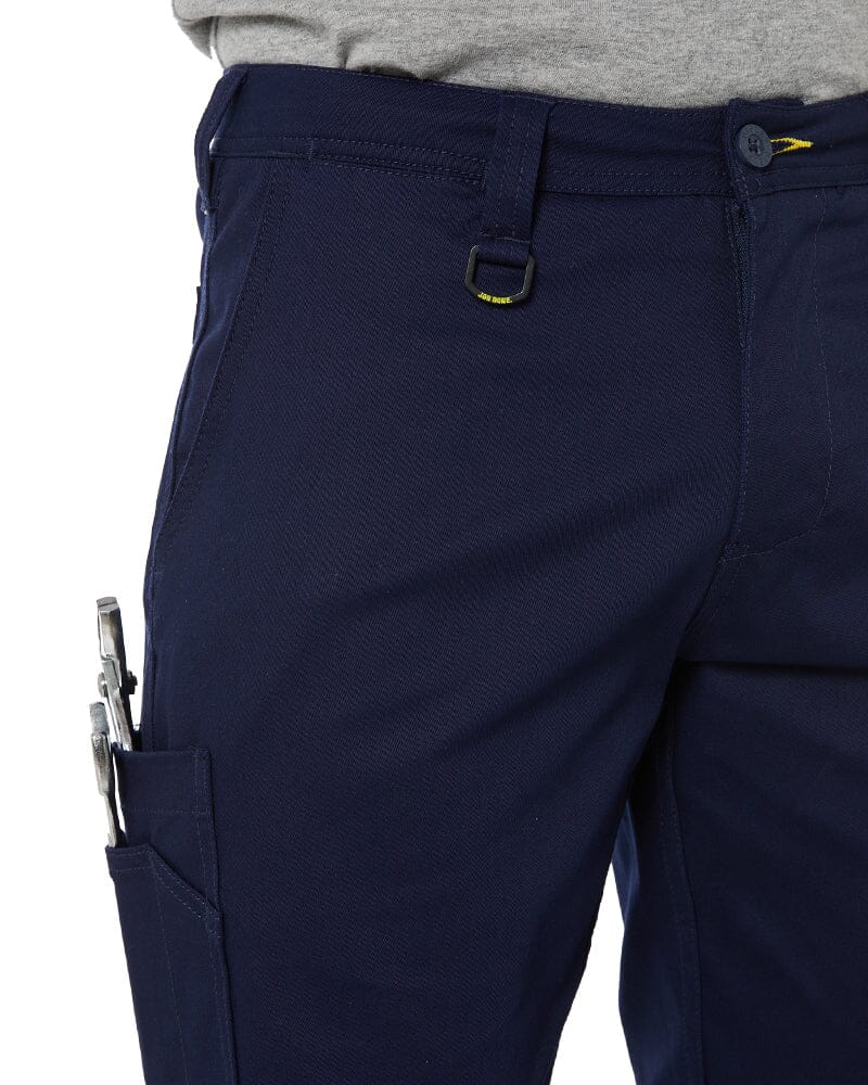 Stretch Cotton Drill Cargo Cuffed Pants - Navy - Image 7